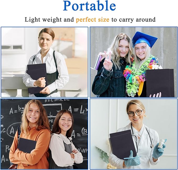 Zzrywuty 25 Packs 2 Pocket File Folders with Business Card Slot,Textured Paper,Letter Size,Holds 100 Sheets for School,Office,Business,Black