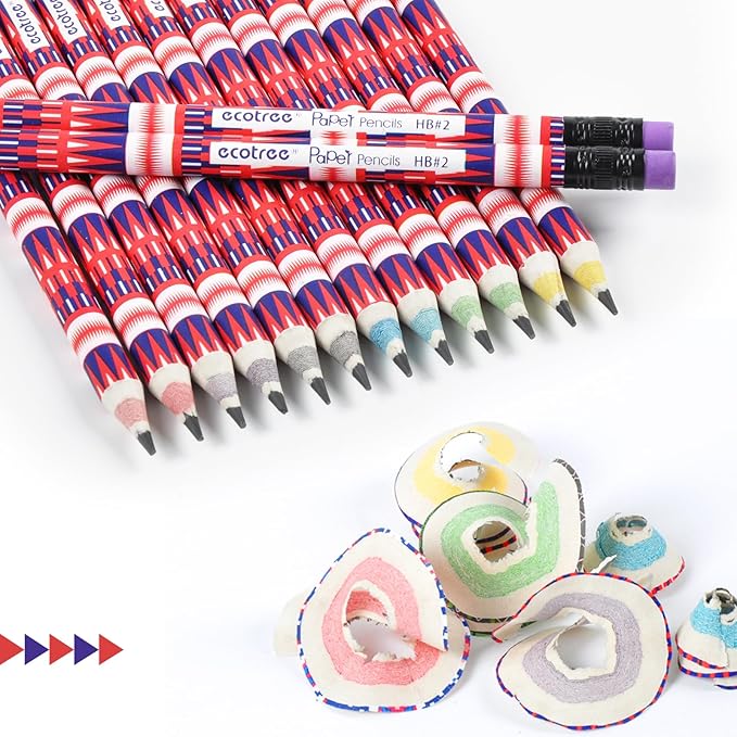 ECOTREE Pencils #2 Pre-Sharpened Pencils for Kids Number 2 Pencil with Erasers for School, Writing, 12 Count