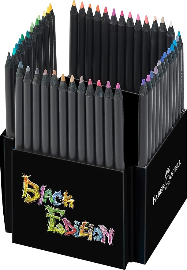 Faber-Castell Black Edition Colored Pencils, Classic 1 Count (Pack of 50)