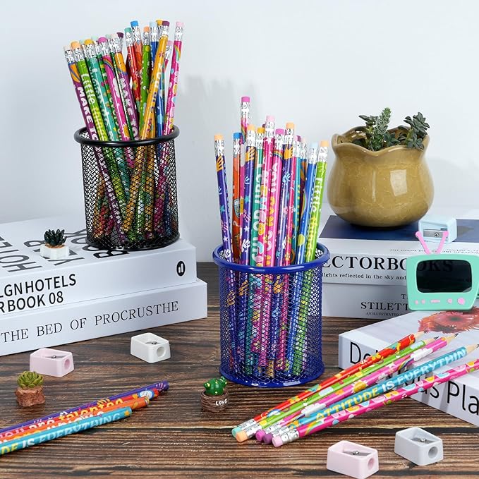 60 Pcs Motivational Pencils Bulk, Rainbow Inspirational School Pencils for Classroom, Cute Pencil with Encourage Positive Sayings, Back to School Supplies for Kids Student Teacher Classroom Reward