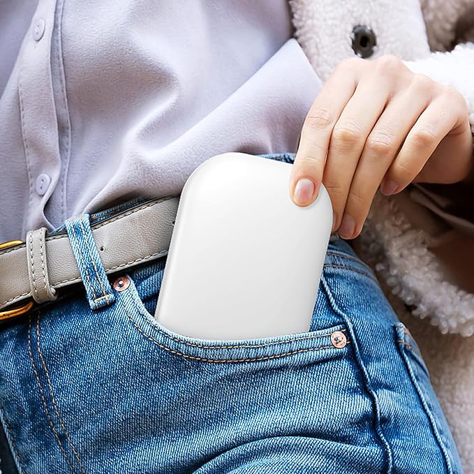 Benbilry Lighted Compact Travel Mirror with 3 Color Lights, 1X/3X Magnifying Ultra Slim Rechargeable Pocket Mirror for Purse, 2-Sided, Handheld, Folding, Portable, White