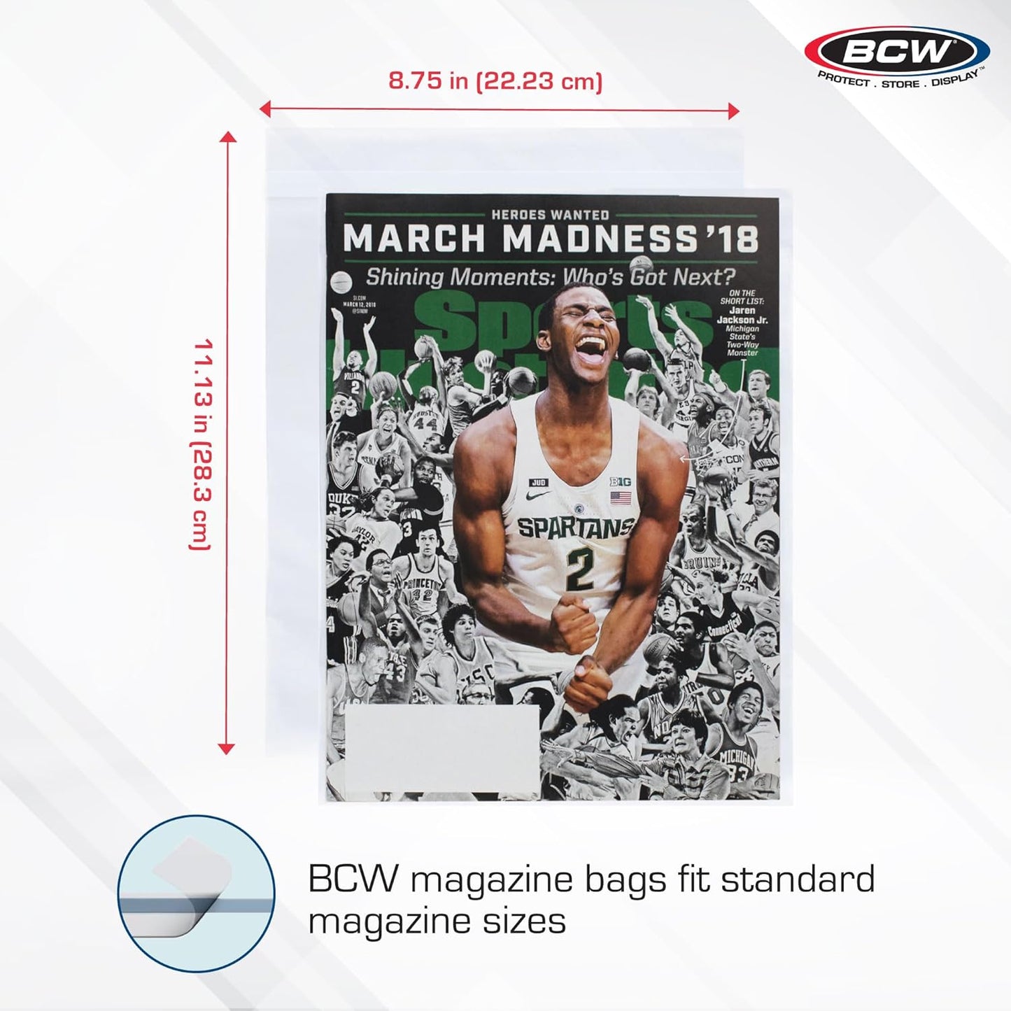 BCW Thick Resealable Magazine Bags - 5 Pack of 500 | Acid-Free, Clear Polypropylene Sleeves for Archival-Quality Storage of Collectible Magazines | Protect Your Valuable Comic Book Collection