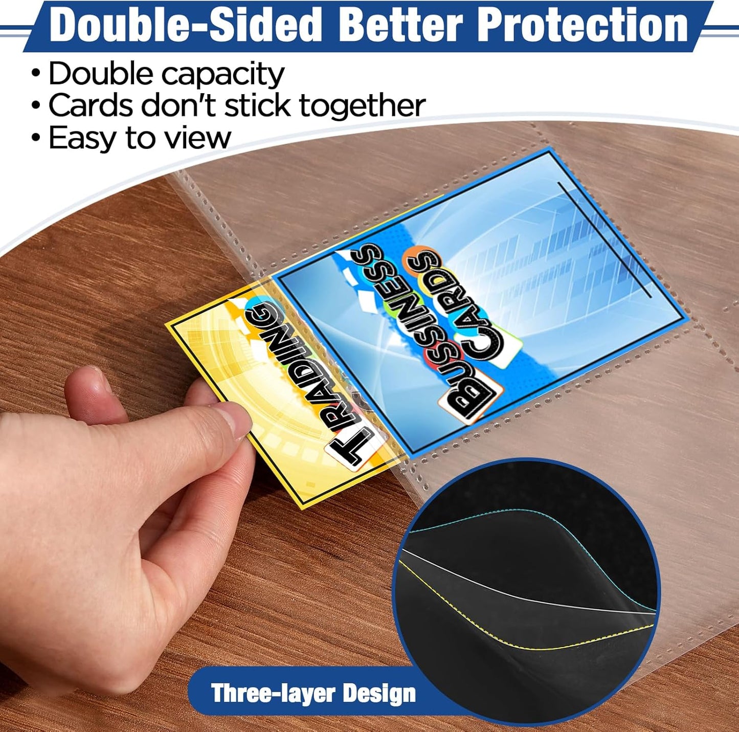 1548 Pockets Double Side Trading Card Sleeves, Fabmaker 9 Pocket Card Sleeves Binder Sheets for 3 Ring Binder, Long-Lasting Trading Card Binder Sleeves Fit for MTG, Baseball, Game, Business Cards