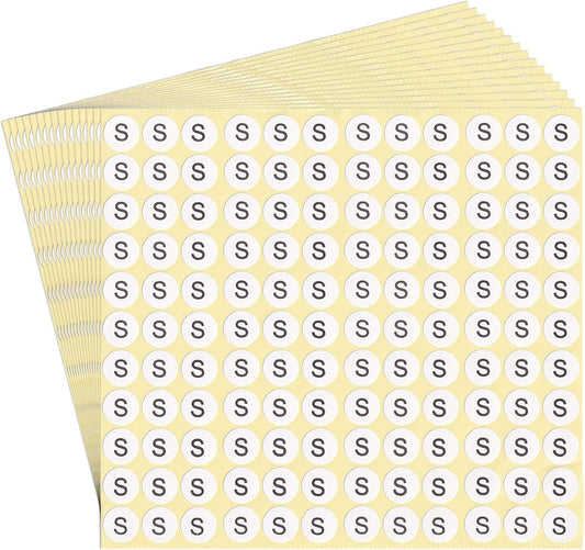 dealzEpic - Alphabet Stickers of The Letter S - Small Round Paper Self-Adhesive Peel and Stick Letter Labels - Set of 15 Sheets