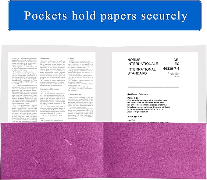 Zzrywuty 50 Packs Heavy Duty 2 Pocket Folders with Business Card Slot,Holds 100 Sheets Fits Letter Size File Folder Presentation Folder for School,Office,Home(Rose Purple)