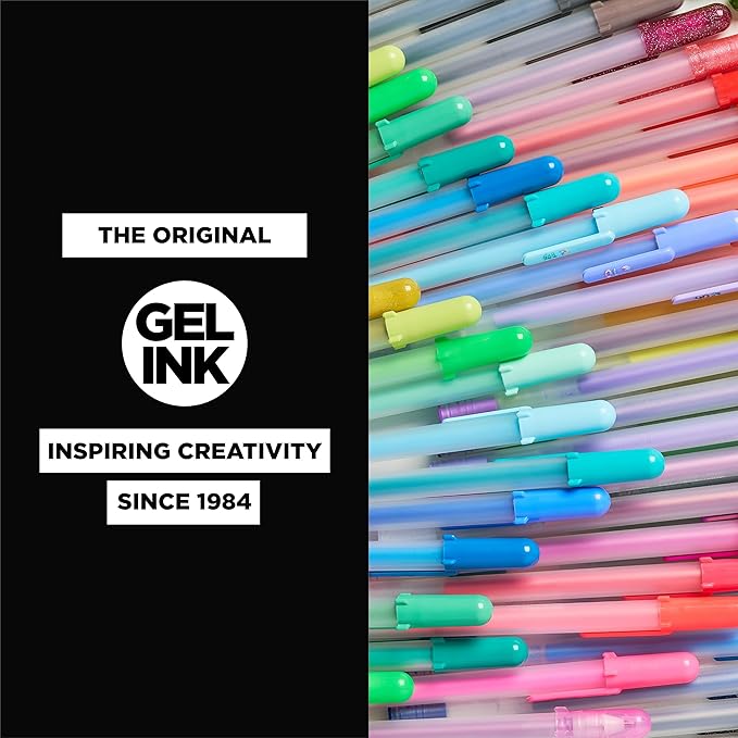 SAKURA Gelly Roll Gel Pens - Medium Point Ink Pen for Journaling, Art, or Drawing - Assorted Colored Ink - 10 Pack