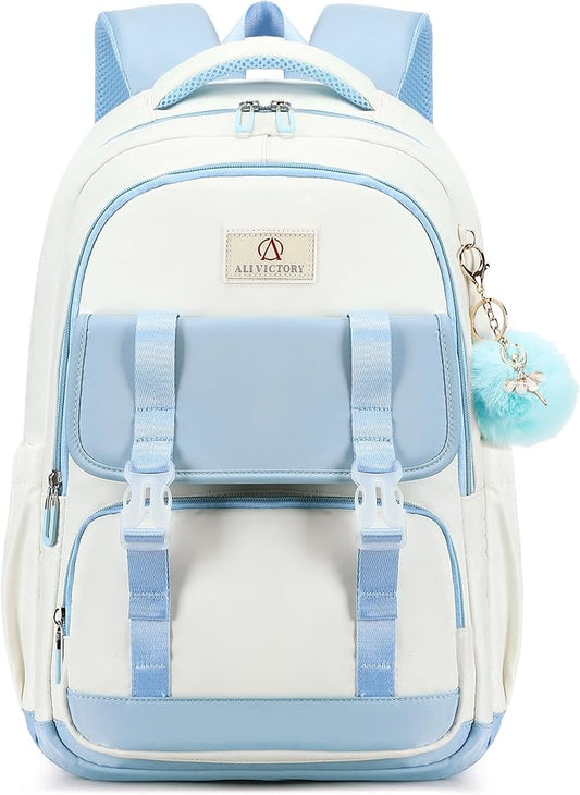 AO ALI VICTORY Laptop Backpack 16 Inch Kids Elementary Middle High School Bag College Backpacks Women Work Business Back Pack Travel Rucksack Large Bookbag for Teens Girls Womens Students,Blue