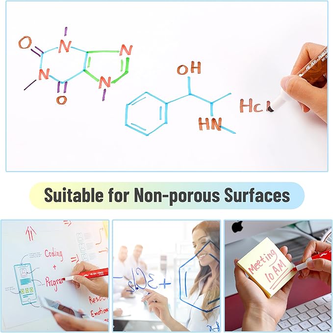 Mr. Pen Dry Erase Markers - Low Odor, Chisel Tip, 10 Pack, Vibrant Colors, Whiteboard Markers