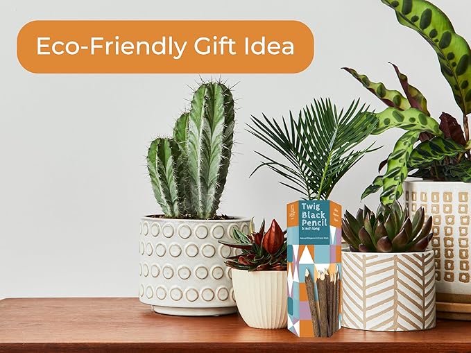 BSIRI Natural Twigs Wooden Pencils Handcrafted Suitable for Kids and Teachers For Woodland Bark Decorations Party Wood Gifts Twig Stick Pencils Vintage Favors Supplies for Classroom