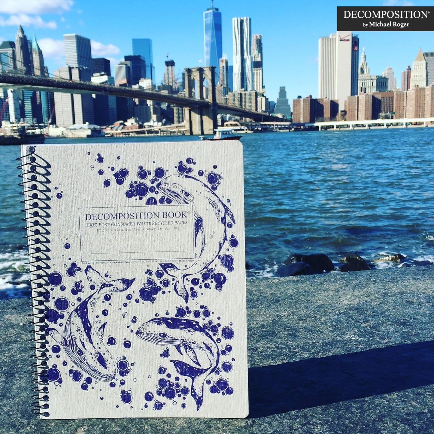 Decomposition Humpback Whales College Ruled Spiral Notebook - 9.75 x 7.5 Journal with 160 Lined Pages - 100% Recycled Paper - Cute Notebooks for School Supplies, Home & Office - Made in USA