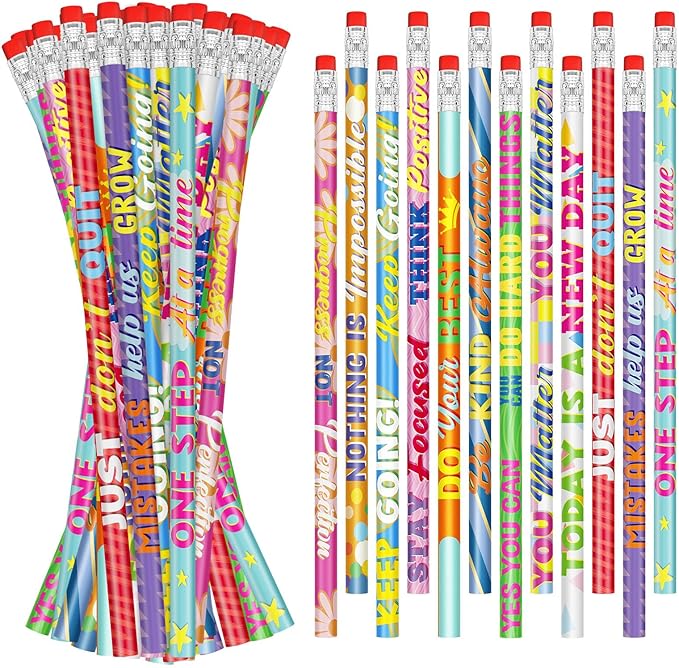 Cinrobiye 200 PCS Inspirational Pencils Bulk,Motivational School Wood Pencils,Encourage Positive Pencil Party Favors Gifts Pencil Back to School Supplies for Kids Student Teacher Classroom Reward