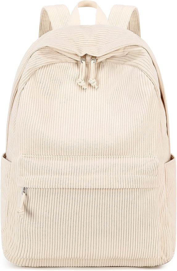 School Backpack for Teens Large Corduroy Bookbag Lightweight 15.6 inch Laptop Bag for Girls Women Casual High School College