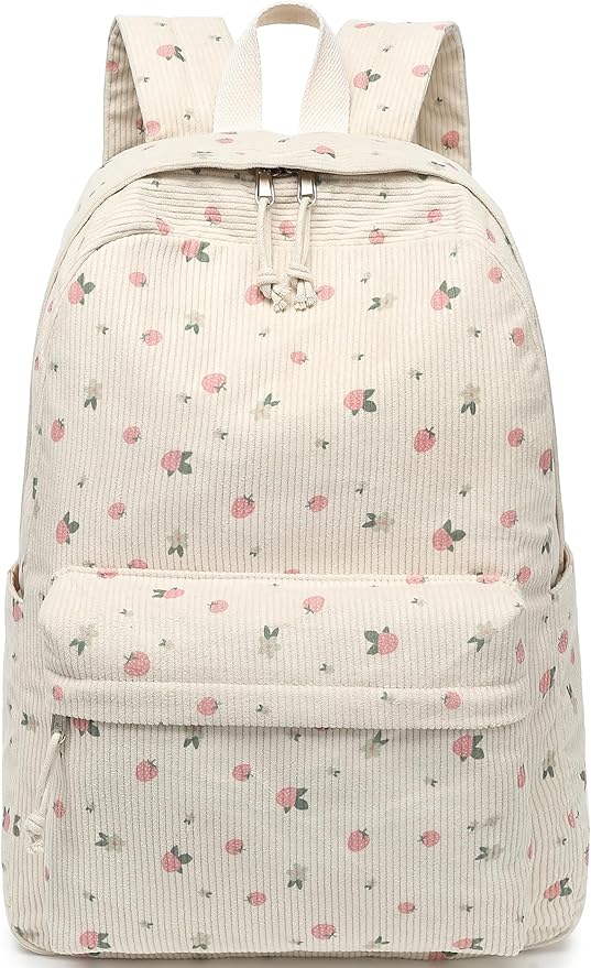 School Backpack for Teens Large Corduroy Bookbag Lightweight 15.6 inch Laptop Bag for Girls Women Casual High School College