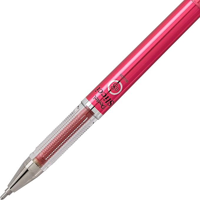 Pentel Arts Slicci Metallic 0.8 mm Needle Tip Gel Pen, Metallic Red Ink, 1 Pack (BG208BPMB)