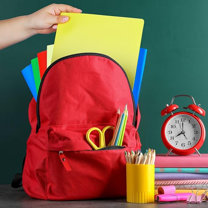 HABGP 100 Folders with Pockets, 5 Color Heavy Duty Plastic Two Pocket Folder with Business Card Holder for Office High School Business Resume