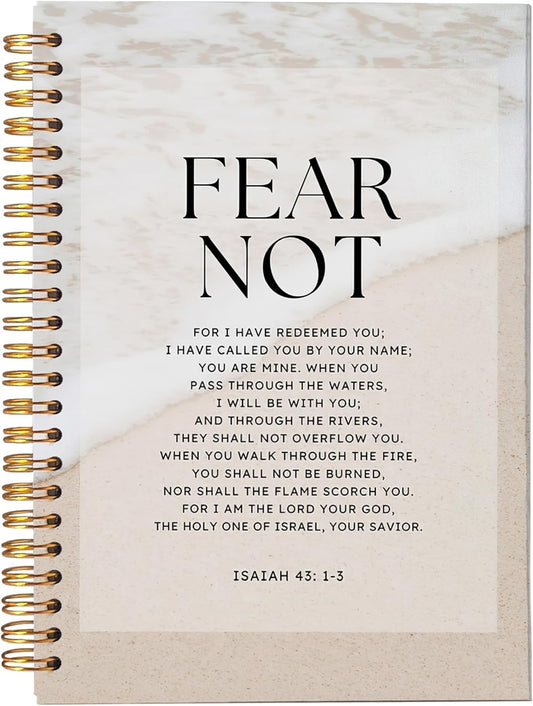 VNWEK Bible Christian Notebook Journal - Bible Journaling Notebook, Christian Gifts for Women Men Faith, Notebook Spiral Bound with, Isaiah 43 1-3 Writing Pads
