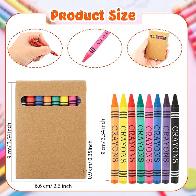54 Pack Color Crayons Bulk Mini Crayon Boxes Wrapped Wax Crayons Pack Kids Classroom Art Craft School Student Teacher Party Supplies Birthdays Gifts