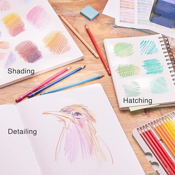 ARTISTIC EYE Premium Colored Pencils | Set of 48, Quality 3.8mm Soft Core Leads, Rich & Vibrant Colors, Blendable, Perfect for Beginner & Advanced Artists