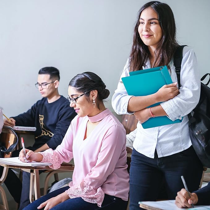 Samsill Plant-Based 1 Inch Durable Round Ring, Made in USA, View Binder, Eco-Friendly, USDA Certified Biobased, 2 Pack, Turquoise