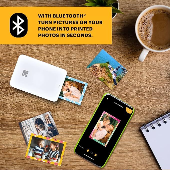 KODAK Step Slim Instant Mobile Photo Printer - Kit: 20 Pack Zink Paper, Case, Photo Album, Markers, Sticker Sets