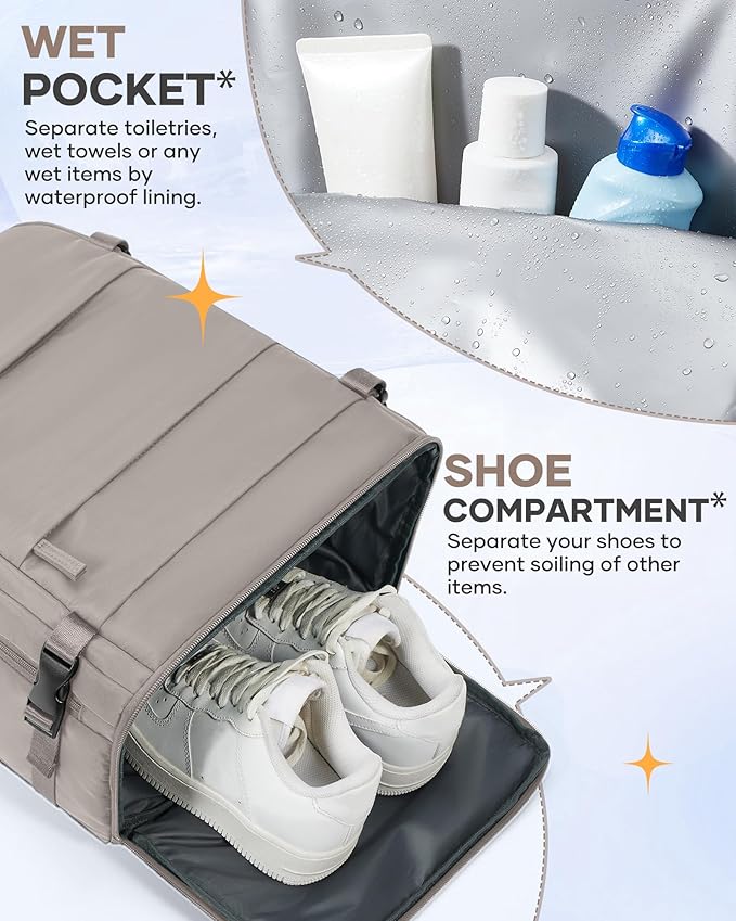 Large Travel Backpack - Carry On Flight Approved Mochila De Viaje - 18x14x8 Inches - Personal Item Travel Bag for Men & Women