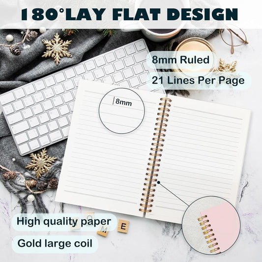 Boho Christian Notebook Journal, Christian Gifts for Women, Bible Notebooks for Note Taking, Bible Journaling Notebook, Jesus the Way the Truth the Life Hardcover Spiral Notebook 5.5x8.3 pink