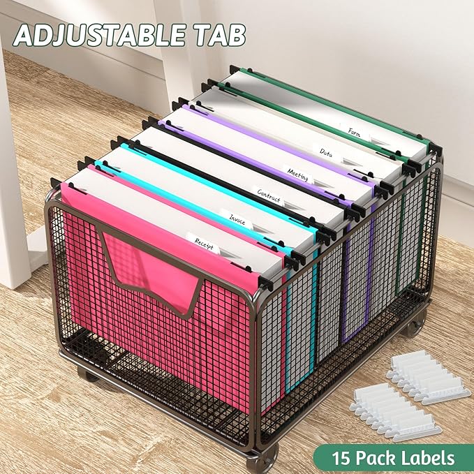 Plastic Hanging File Folder Assorted Colors,Letter Size,12 Pack Reinforced Heavy Duty Hang Folders,Sturdy File Cabinet Folders,Hanging File Folders with Tabs,for Home and Office File/Documents