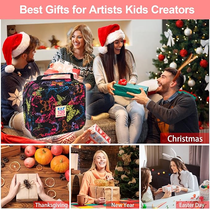 H & B 120-Color Colored Pencils Set with Coloring Book, Eraser, and Sharpener - Perfect for Drawing and Coloring - Soft Oil-Based Cores Ideal for Adults, Kids, and Beginners