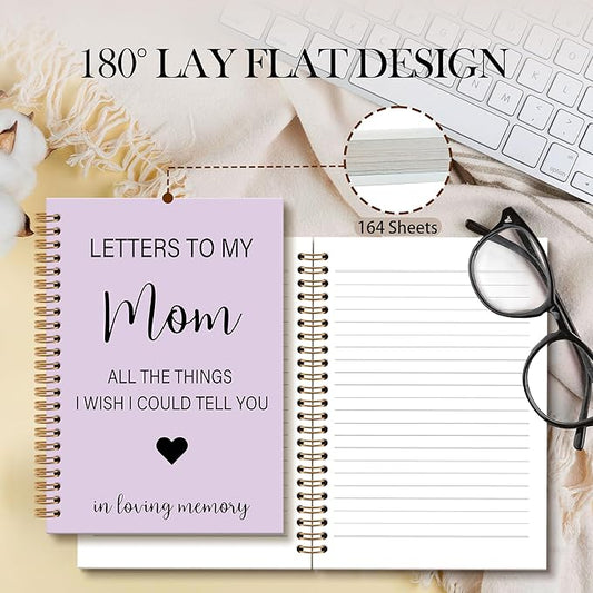 Memorial Gifts for Loss of Mom Grief Notebook Journal, Letters to My Mom in Heaven Journal, Sympathy Notebooks Gifts for Loss of Mom Women, In Loving Memory Sympathy Gifts, 6x8.2（Purple）