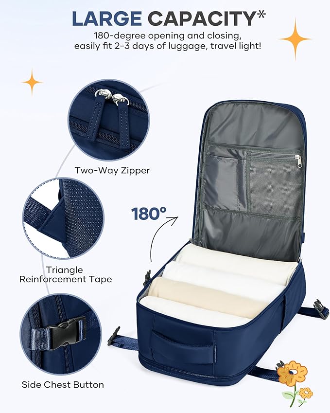 coofay Travel Backpack for Men Women Carry on Backpack for Airplanes Personal Item Bag for Traveling on Airplane Traveling Backpacks Airback Backpacks for Travel Mochila de Viaje