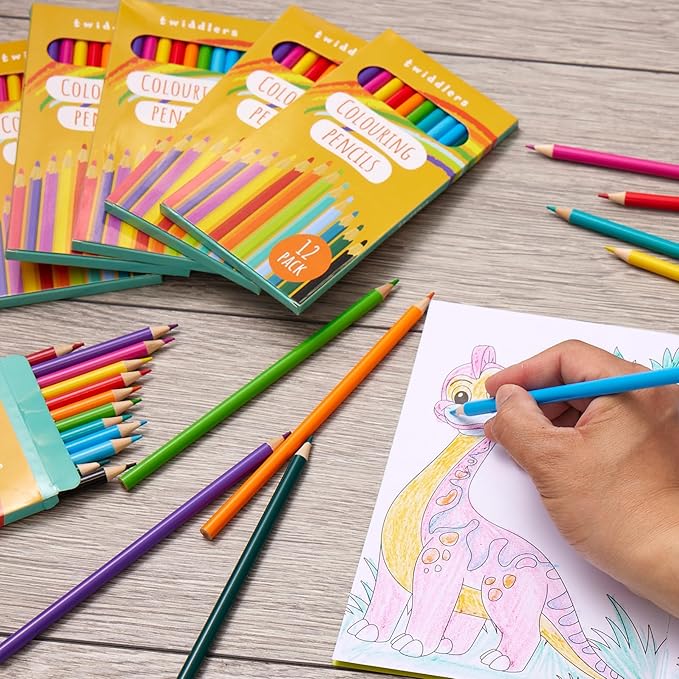 THE TWIDDLERS 10 Pack of 12 Colored Pencils Bulk, 120 Count, Pre-sharpened Mini Coloring Pencils for Kids, Back to School Supplies for Teachers, Classroom Prizes, Party Bag Fillers
