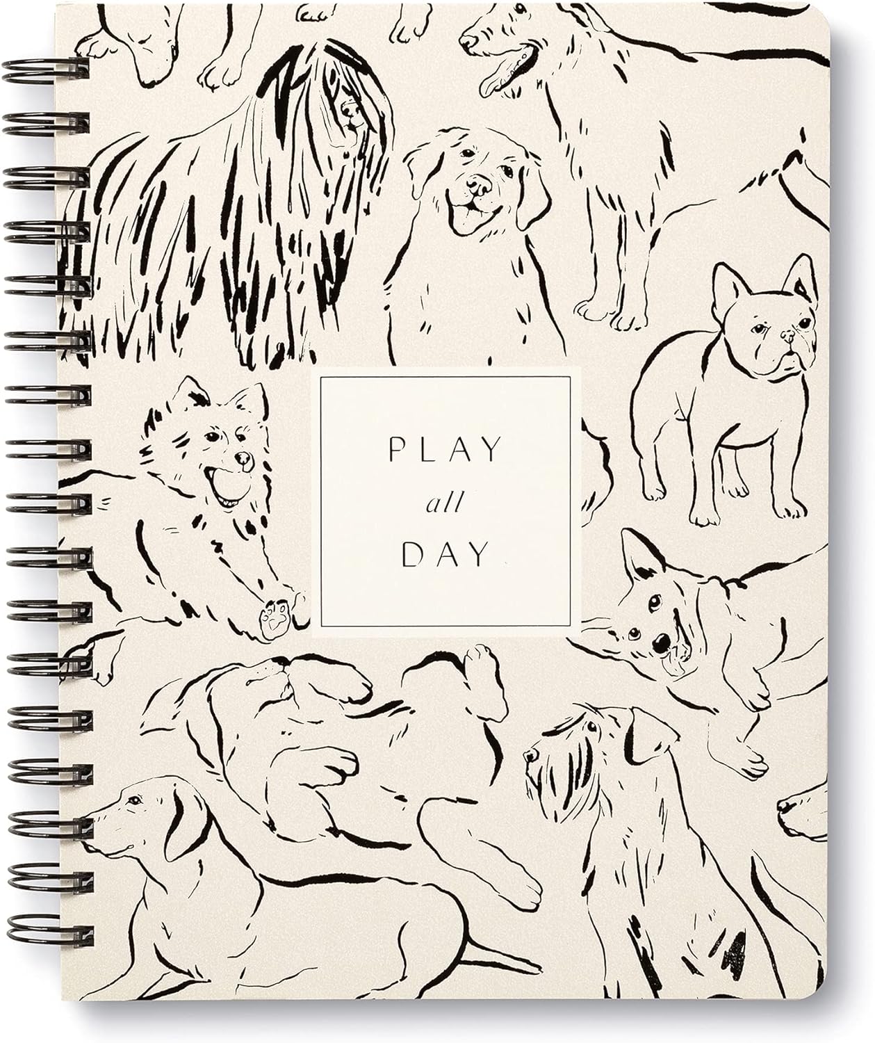 Compendium Spiral Notebook - Play All Day — A Designer Spiral Notebook with 192 Lined Pages, College Ruled, 7.5”W x 9.25”H