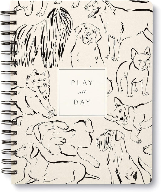 Compendium Spiral Notebook - Play All Day — A Designer Spiral Notebook with 192 Lined Pages, College Ruled, 7.5”W x 9.25”H