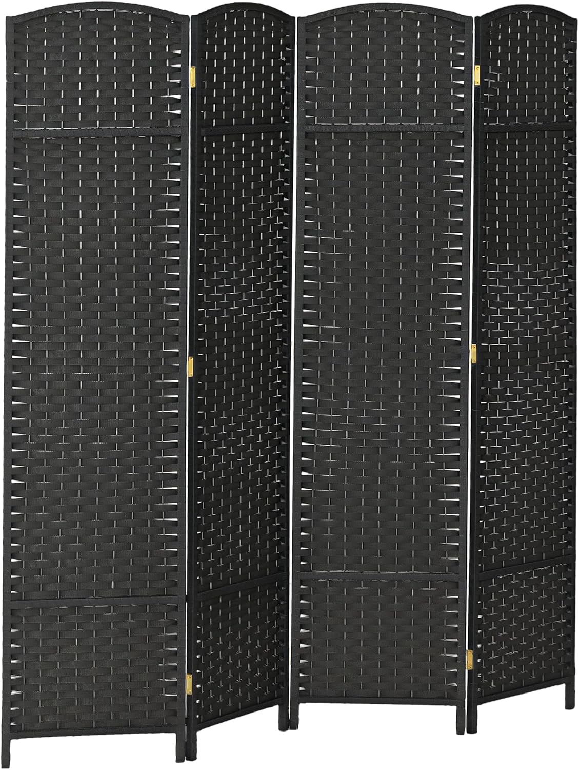 HOMCOM Room Divider, 4 Panel Folding Privacy Screen, 5.6' Tall Freestanding Partition for Home Office, Bedroom, Black