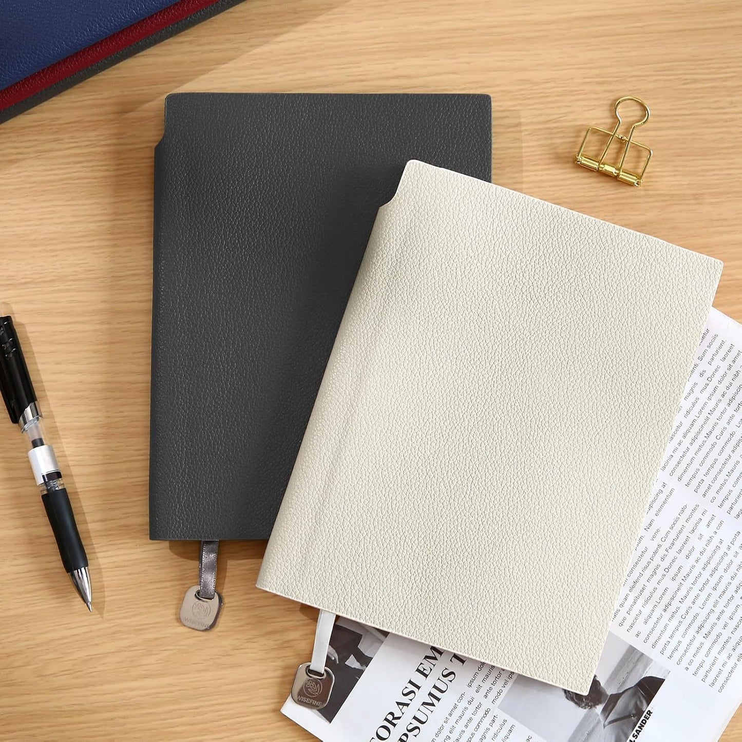 Lined Journal Notebook for Women A5 Softcover PU Leather Journals for Writing, 160 Pages Daily Journaling, College Ruled Notebooks for Work School, Business 6.38'' X 8.28'' Dark Grey