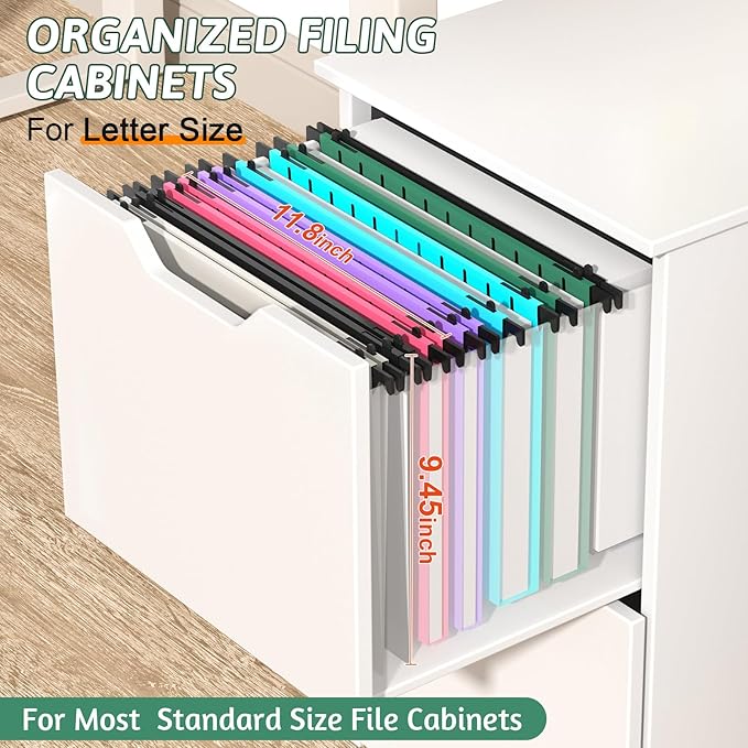 Plastic Hanging File Folder Assorted Colors,Letter Size,12 Pack Reinforced Heavy Duty Hang Folders,Sturdy File Cabinet Folders,Hanging File Folders with Tabs,for Home and Office File/Documents
