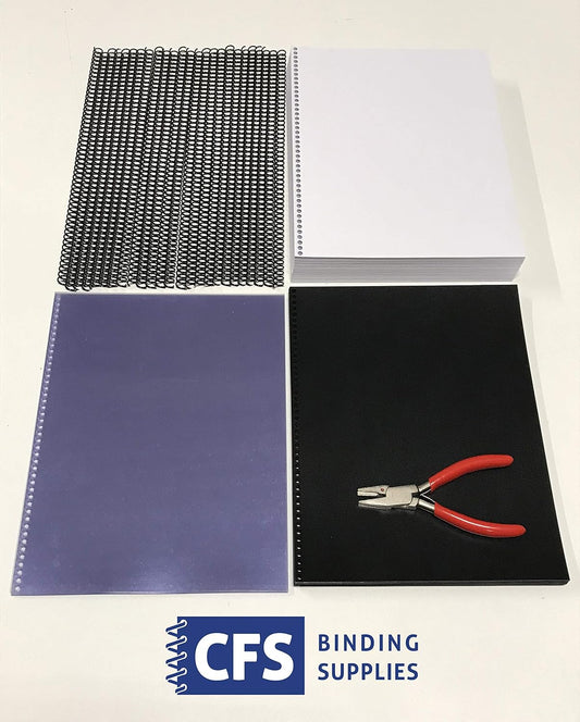 DIY Coil Binding Kit - 25 Books (Includes Pre-Punched Paper & Covers)