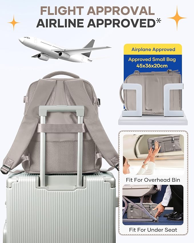 Large Travel Backpack - Carry On Flight Approved Mochila De Viaje - 18x14x8 Inches - Personal Item Travel Bag for Men & Women