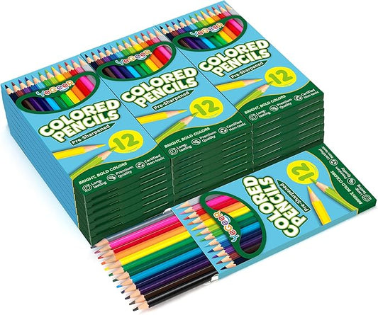 216 Count Colored Pencils Bulk, 12 Assorted Colors, 18 Packs Pre-sharpened Coloring Pencils Set for Kids and Adult, Teachers Essential Classroom Prizes, Back to School Supplies