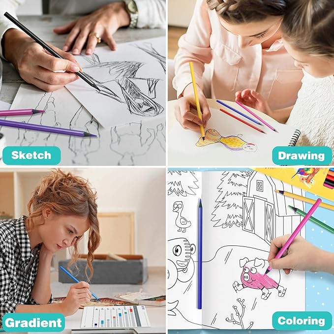 Colored Pencils Bulk,144 Count Colored Pencils for Kids, 12 Packs 12 Colors, Back to School Supplies For Teachers,Back to School Supplies, Classroom Prizes,Not easily breakable