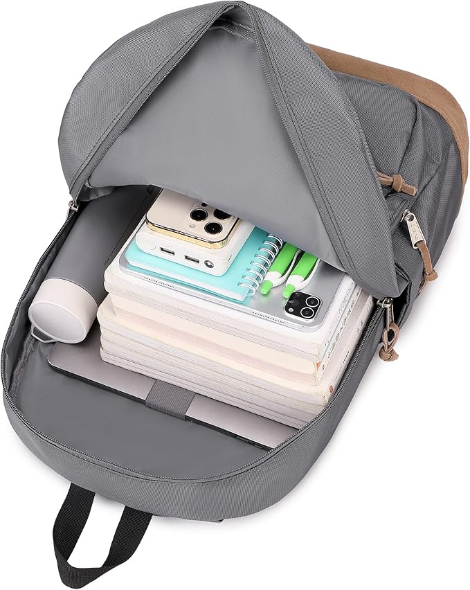 abshoo Classic Backpack for School College Bookbag Middle High School Bakcpacks for Teen Casual Daypack (Grey)