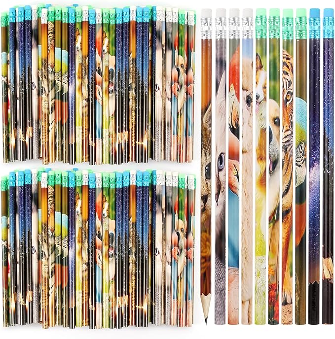 Kolewo4ever 200 Pieces Animal Pencils Galaxy Sky Pencils Alpaca Tiger Flamingo Natural Animal Pencils for Teachers Classrooms Reward Party Supplie School,Learning Activities (200)