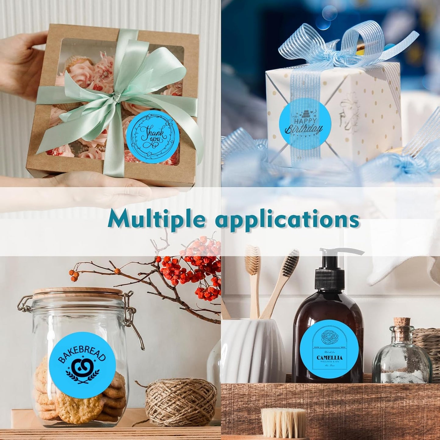 3 X 3 Inch Color Coding Dot Labels Circle Thermal Printable Waterproof 500 Pcs Round Stickers Adhesive Writable for Office, Home, Garage, DIY Sticker, Barcodes, Name Tag, Sky Blue