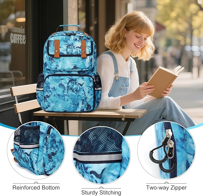 Kids Backpack - Lightweight 15” Backpack in Fun Prints for School, Travel, & Daycare, Ideal for Ages 4+, Roomy Interior, Durable & Water-Resistant Fabric, Back to School Book Bags