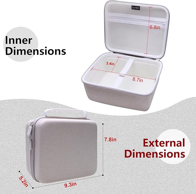 LTGEM Case Compatible with Liene M100 4x6 Photo Printer/HPRT CP4100 4x6 Photo Printer and Photo Paper, Beige(Case Only)