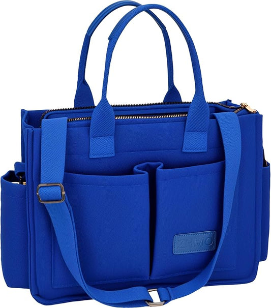 Tote Bag for Women With Compartments,Large Canvas Tote Women's Purse Crossbody Bags Work Laptop Book Bag Satchels Handbags