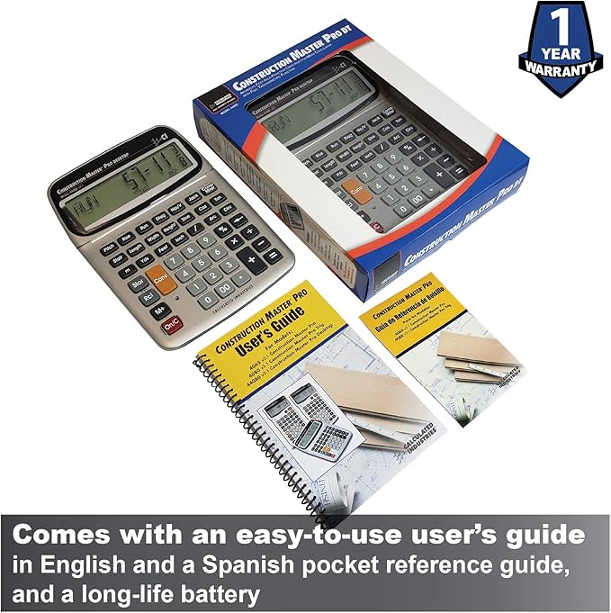 Calculated Industries 44080 Construction Master Pro-Desktop Advanced Construction Math Feet-Inch-Fraction Calculator with Trig Tool for Architects, Estimators, Contractors, Builders and Remodelers