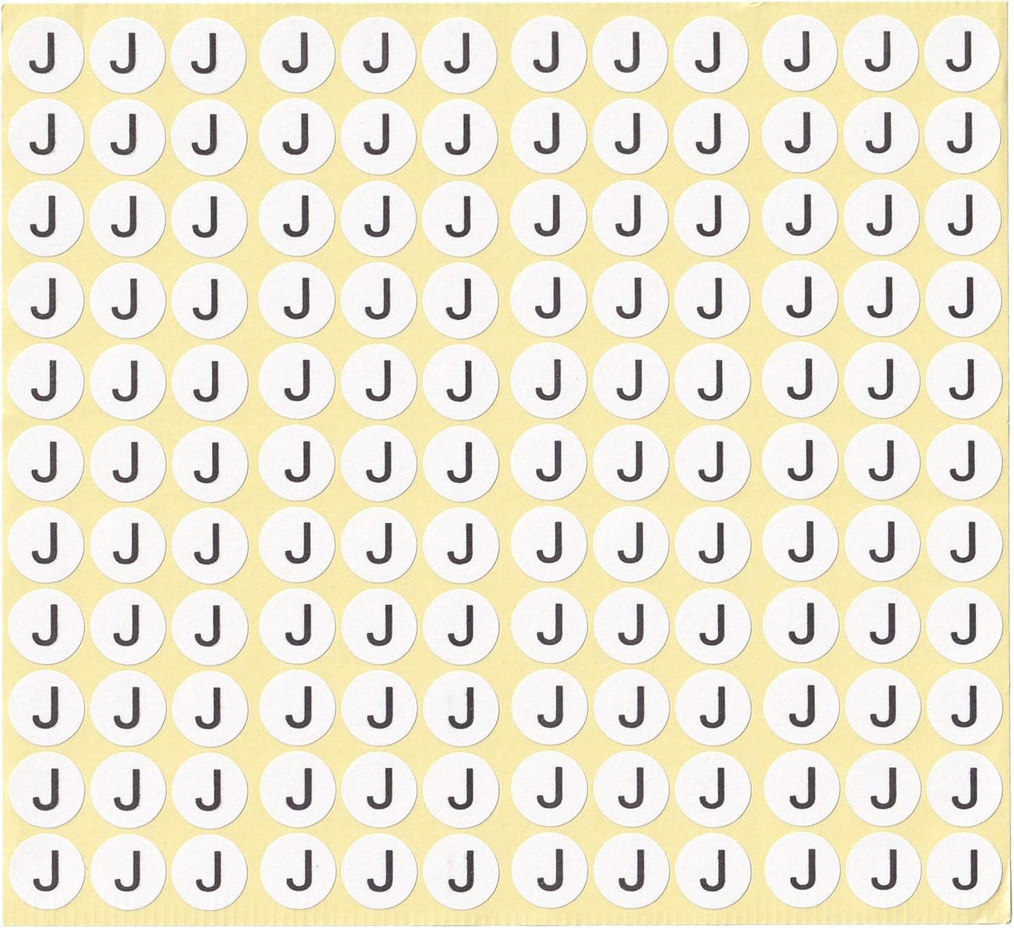 dealzEpic - Alphabet Stickers of The Letter J - Small Round Paper Self-Adhesive Peel and Stick Letter Labels - Set of 15 Sheets