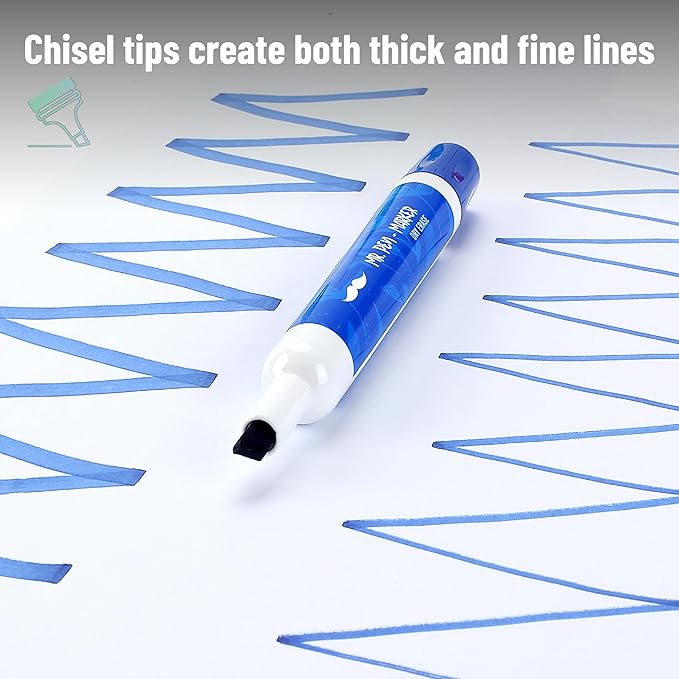 Mr. Pen- Dry Erase Markers, Low Odor Chisel Tip, 12 Pack, Assorted Colors, White Board Markers Dry Erase