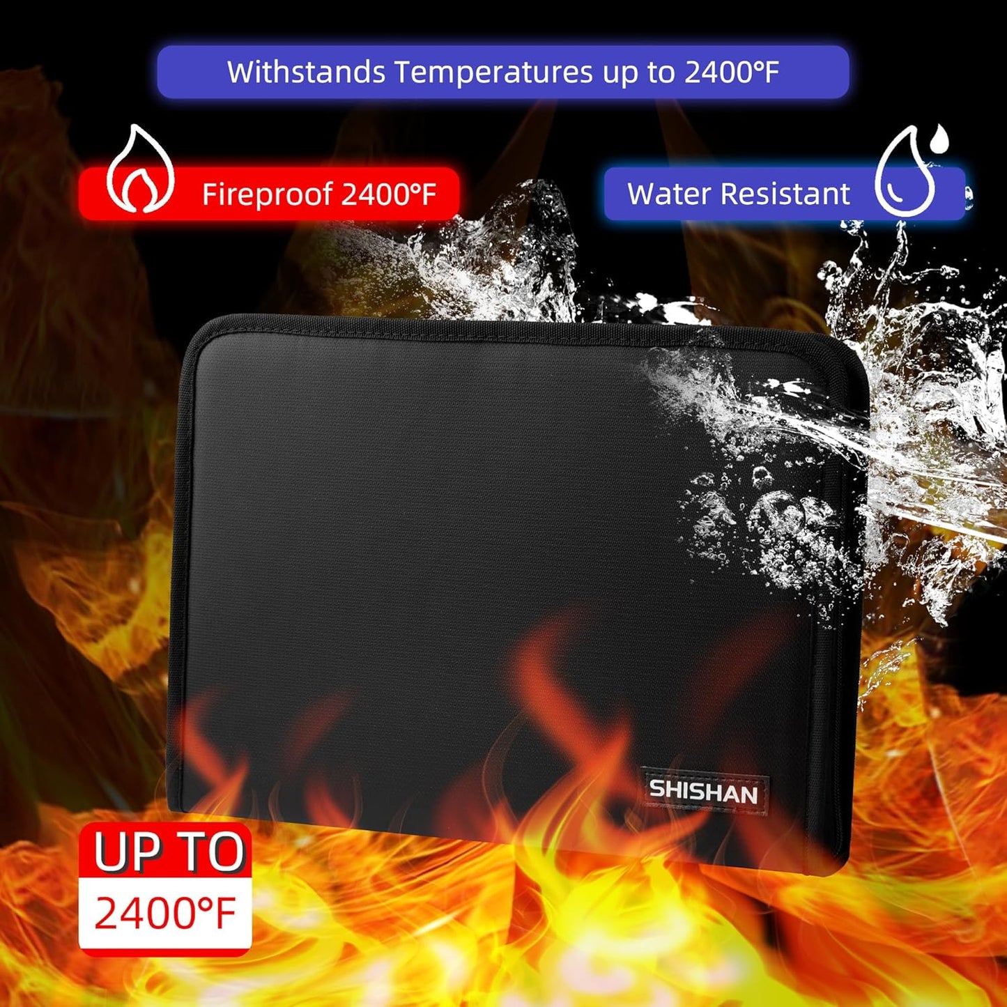 Versatile Fireproof Accordion File Organizer Document Bag for Important Document Organizer Color-Coded 13 Pocket, Letter Size Expanding File Folder with Label and Zipper Portable Safe Storage